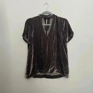 Madewell crushed velvet cutout blouse